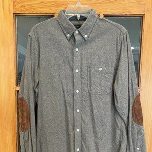 Men's J. Crew Long-sleeve Wool Button-down (Medium) Gray